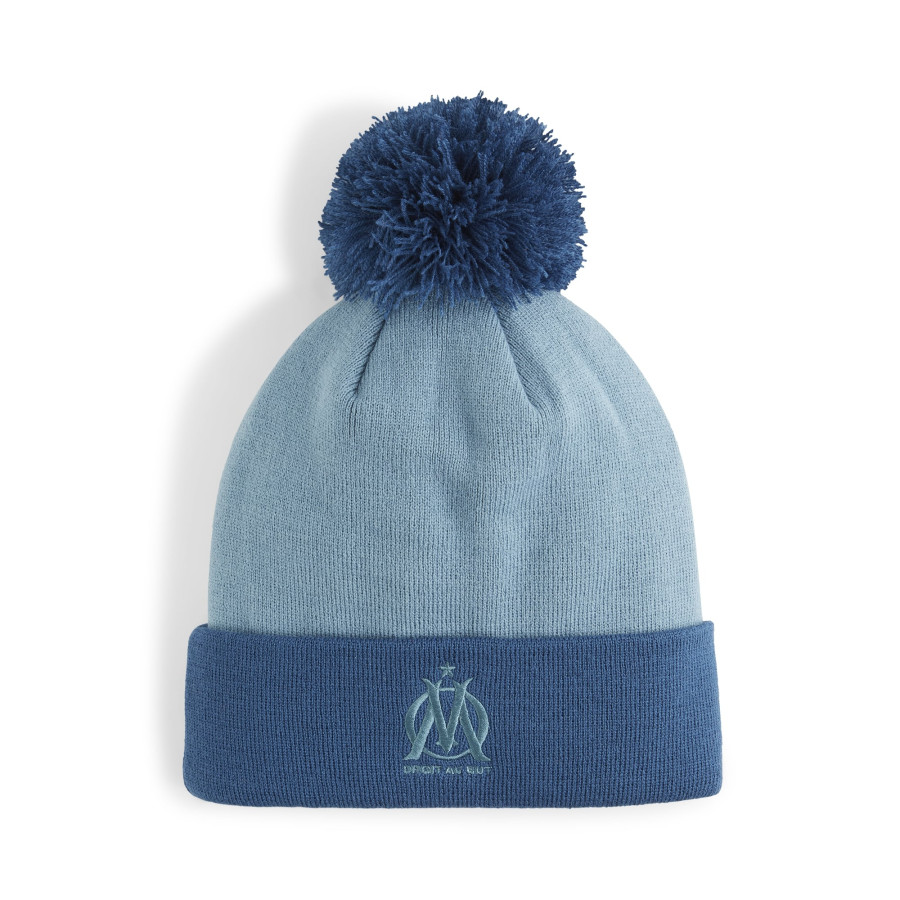 Bonnet à pompon OM bleu 2024/25