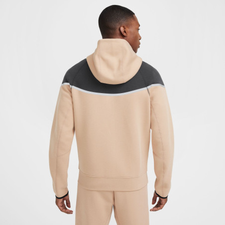 Veste survêtement Nike TechFleece Windrunner beige noir