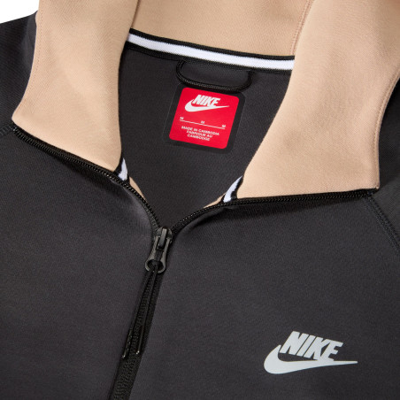 Veste survêtement Nike TechFleece Windrunner beige noir