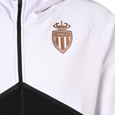 Veste survêtement AS Monaco blanc noir 2024/25