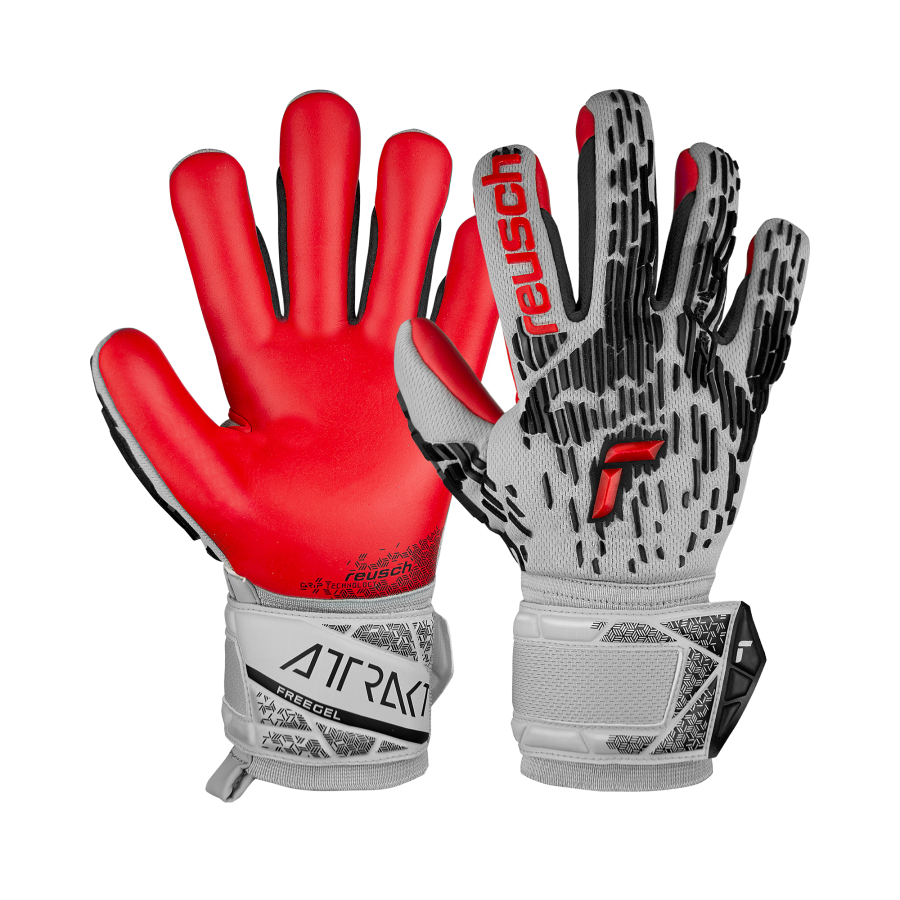 Gants gardien Reusch Attrakt Freegel gris rouge