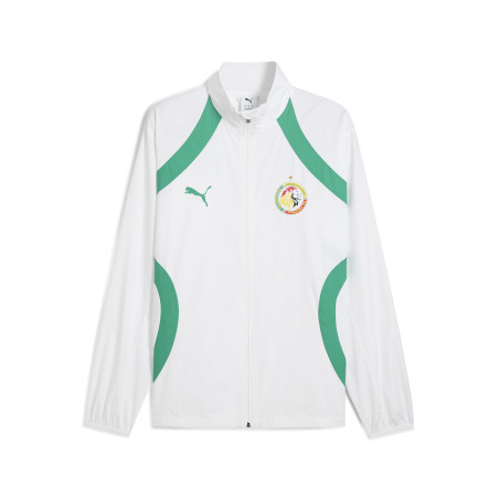 Veste survêtement avant match Sénégal woven blanc vert 2025