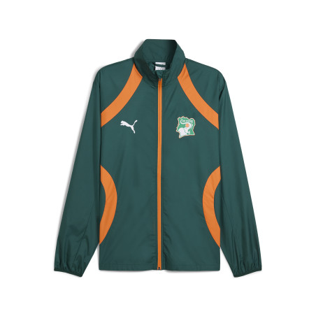 Veste survêtement avant match Côte d'Ivoire woven vert orange 2025