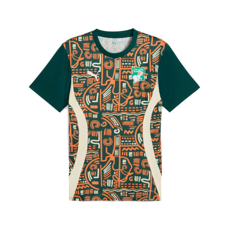 Maillot avant match Côte d'Ivoire vert orange 2025