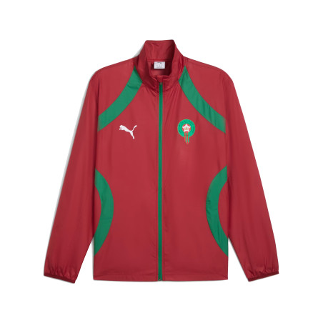 Veste survêtement avant match Maroc woven rouge vert 2025