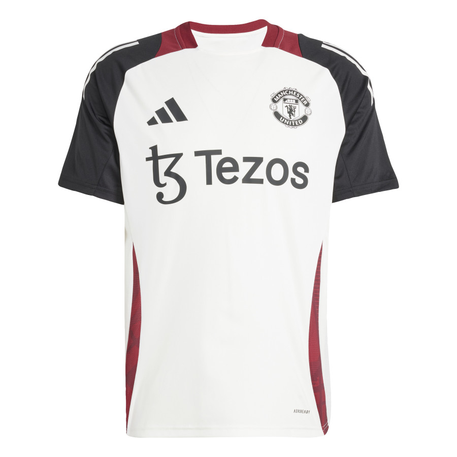 Maillot entraînement Manchester United blanc noir 2024/25