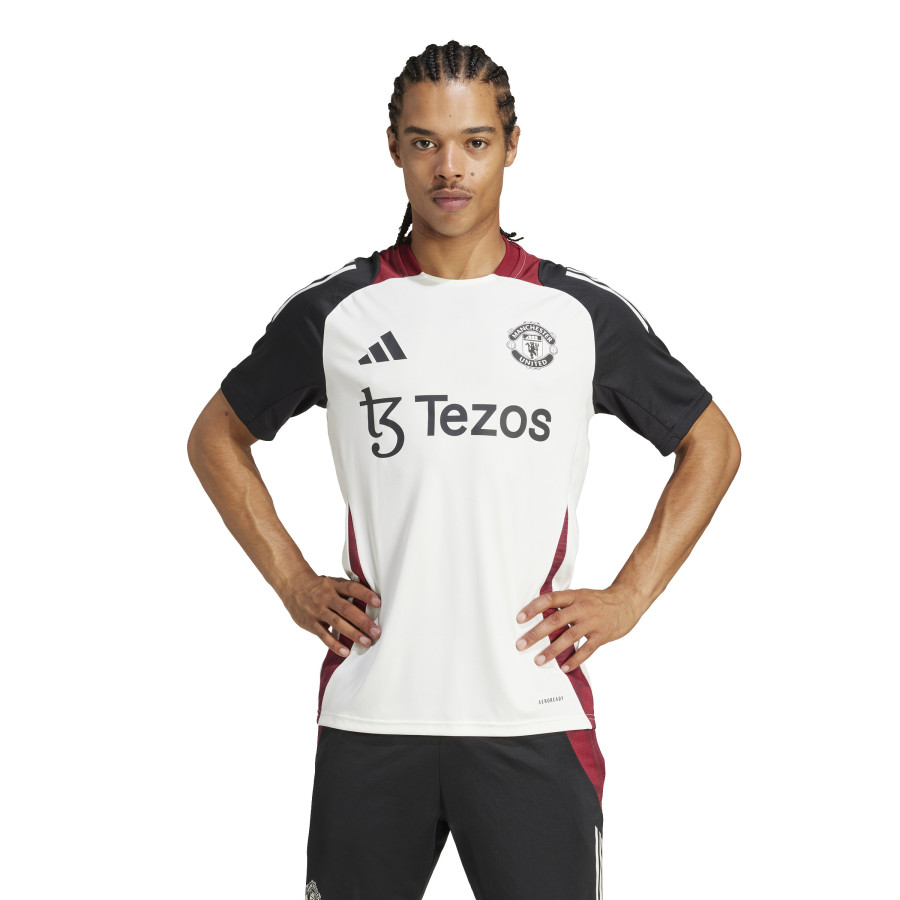 Maillot entraînement Manchester United blanc noir 2024/25