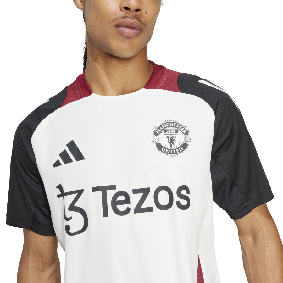 Maillot entraînement Manchester United blanc noir 2024/25