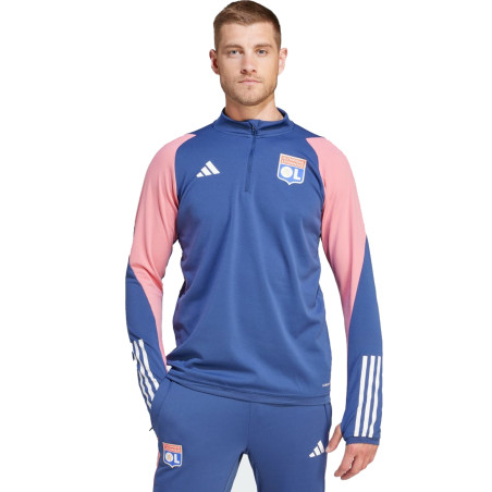 Sweat zippé OL bleu rose 2023/24