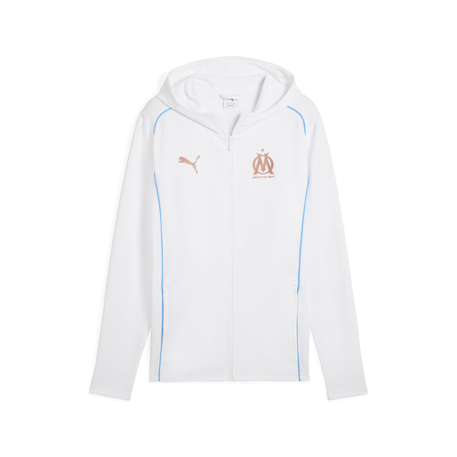 Veste survêtement OM Casual blanc bleu 2024/25