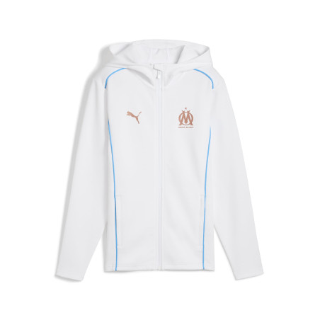 Veste survêtement junior OM Casual blanc bleu 2024/25