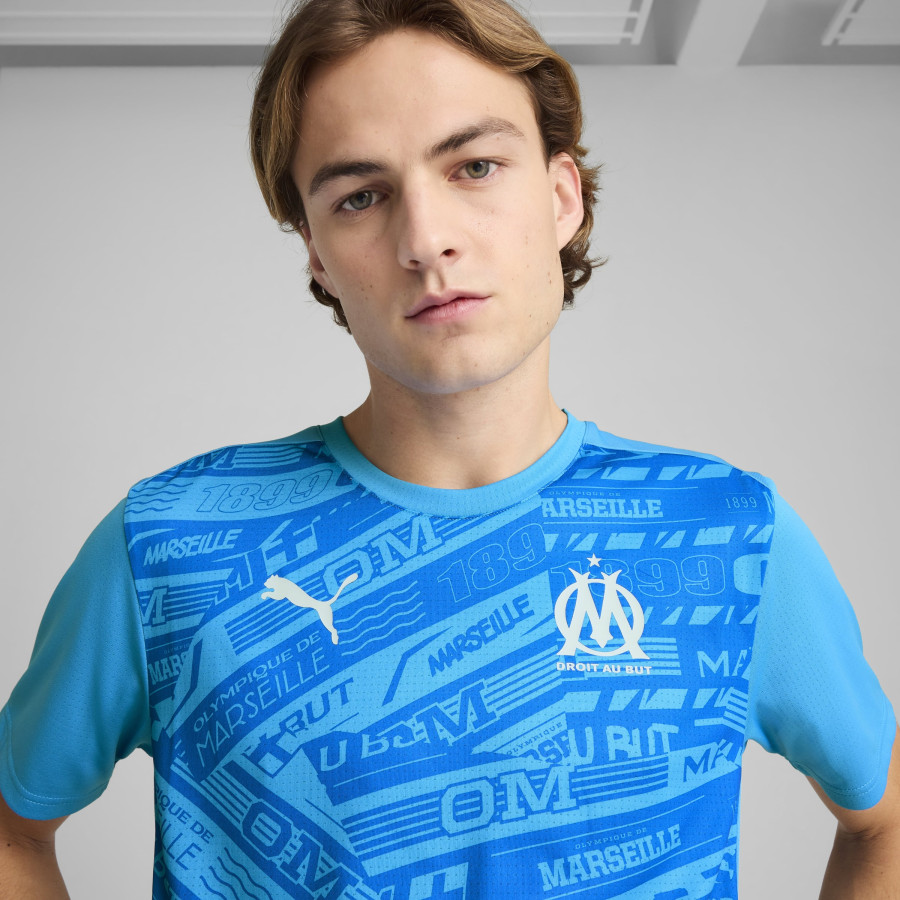 Maillot avant match OM bleu blanc 2024/25