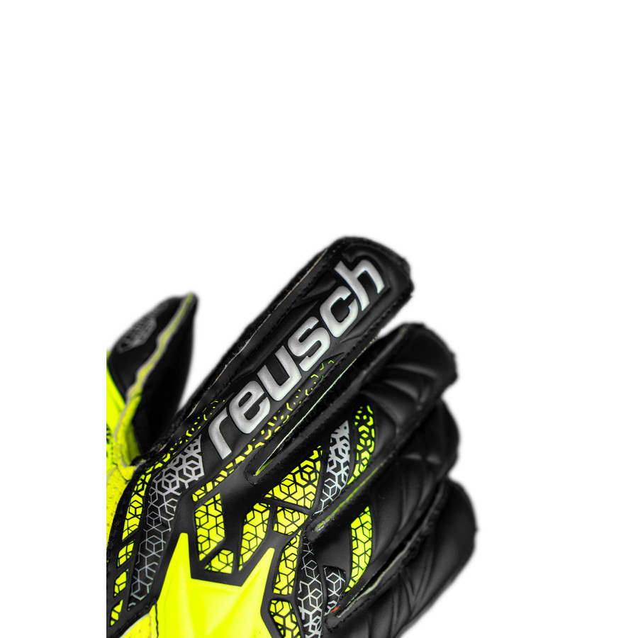 Gants gardien Reusch junior Attrakt Infinity Finger Support jaune noir