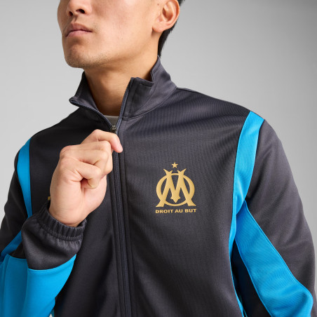 Veste survêtement OM FTBLNRGY+ noir bleu 2024/25