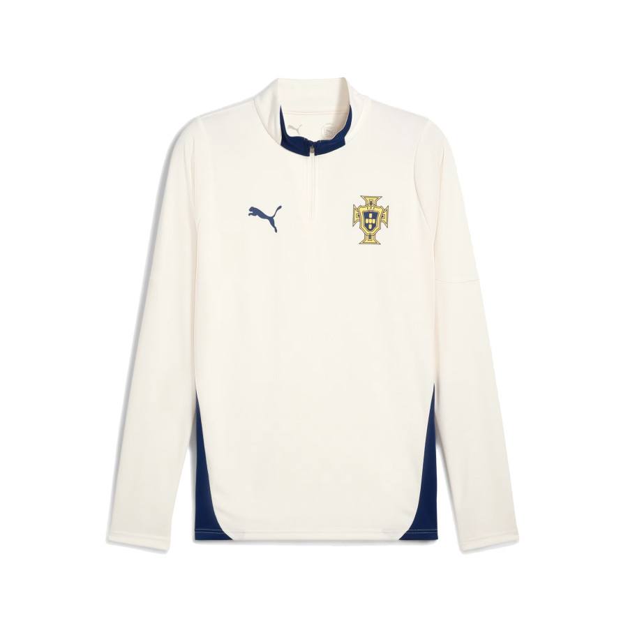 Sweat zippé Portugal blanc bleu 2025