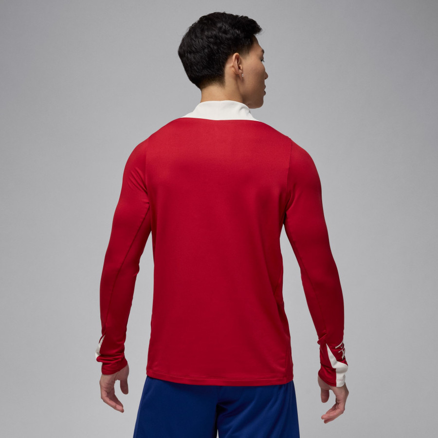 Sweat zippé PSG Strike rouge blanc