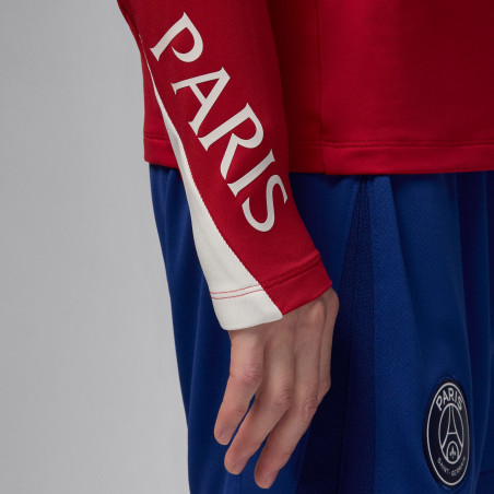 Sweat zippé PSG Strike rouge blanc