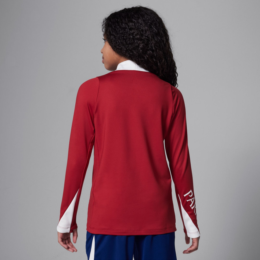 Sweat zippé junior PSG Strike rouge blanc