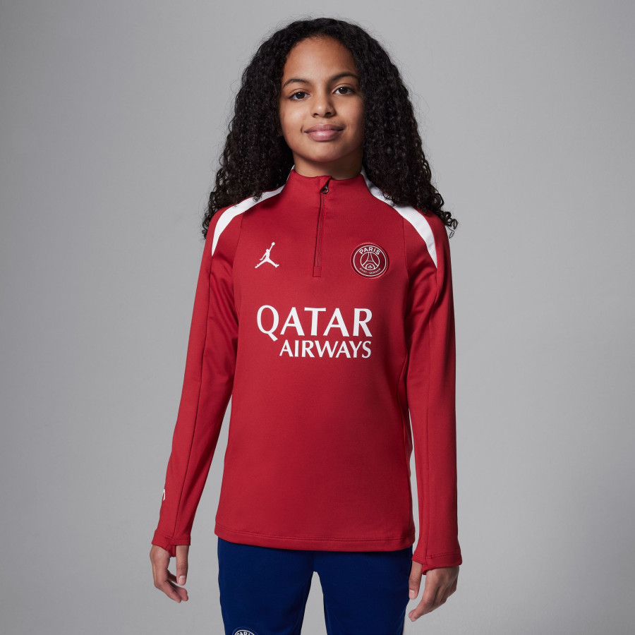 Sweat zippé junior PSG Strike rouge blanc