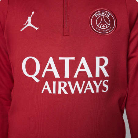 Sweat zippé junior PSG Strike rouge blanc