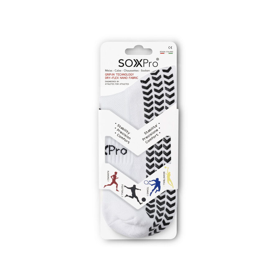 Chaussettes SOXPRO Grip & Anti Slip blanc