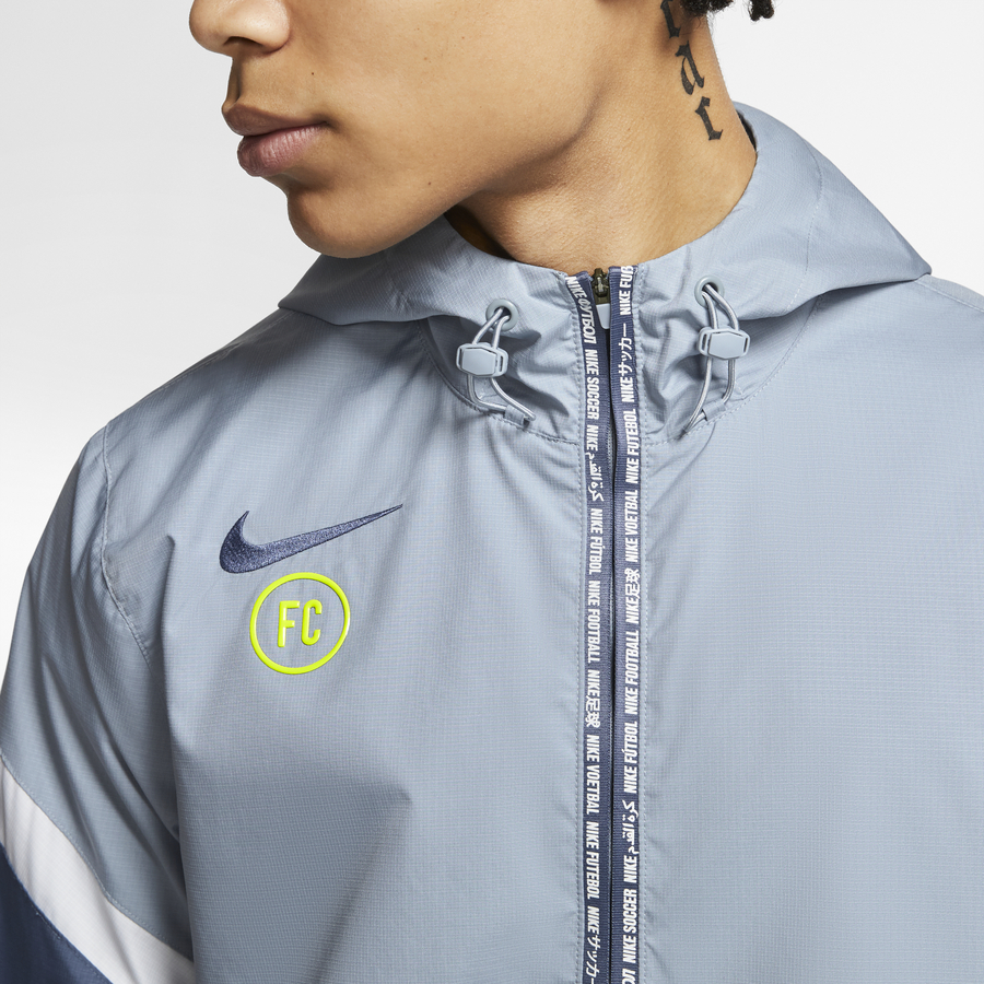 Sweat zippé à capuche Nike F.C. microfibre bleu