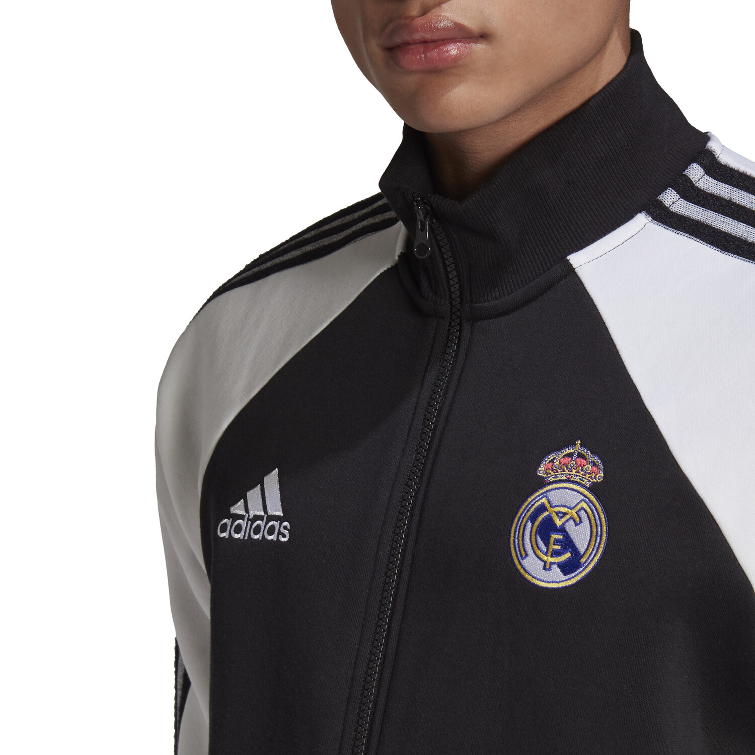 Veste Surv Tement Real Madrid Icon Noir Blanc Sur Foot Fr