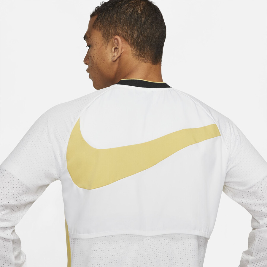 Veste survêtement Nike Academy microfibre blanc or