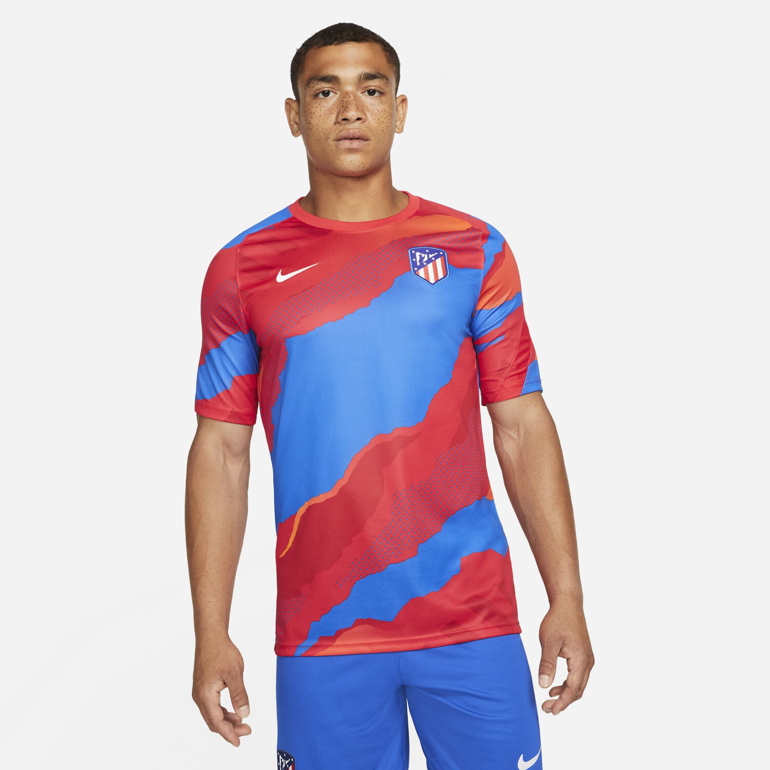 Maillot Avant Match Atl Tico Madrid Rouge Bleu Sur Foot Fr