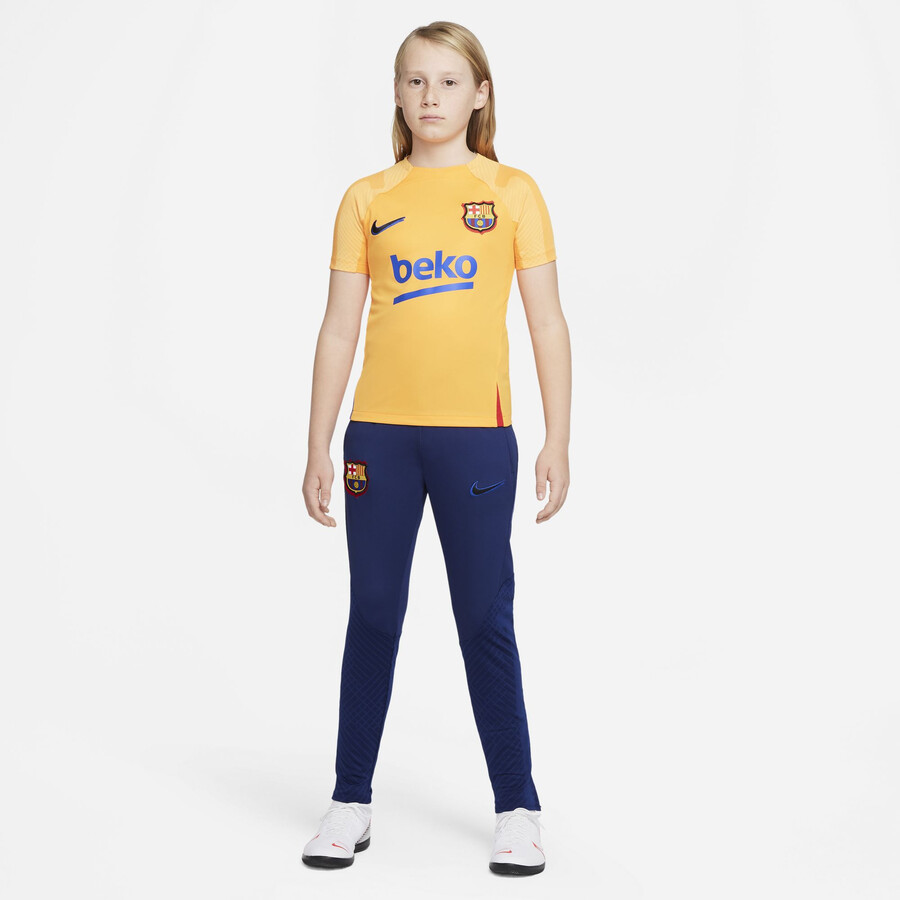 Pantalon survêtement junior FC Barcelone bleu orange 2021/22