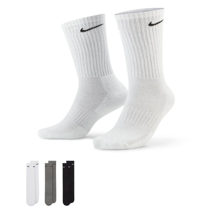 Pack 3 paires chaussettes Nike Everyday mi-haute noir/gris/blanc